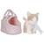 Peluche chat dans sac de transport fleuri Rose, bleu, marron 2 - vertbaudet enfant 