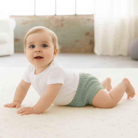 Bloomers en coton bio honey et vert Blanc et vichy+Rose et fraise+Vert et honey 15 - vertbaudet enfant 