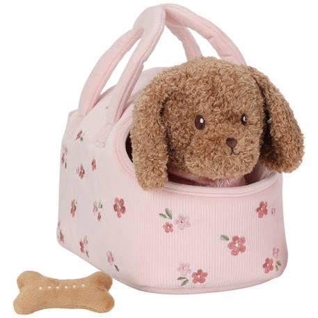 Peluche chiot avec sac fleuri Rose, marron, vert 1 - vertbaudet enfant 