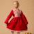 Robe de noël   velours  fleuri liberty  margot Rouge 2 - vertbaudet enfant 