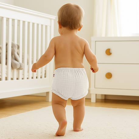 Bloomers en coton bio honey et vert Blanc et vichy+Rose et fraise+Vert et honey 3 - vertbaudet enfant 