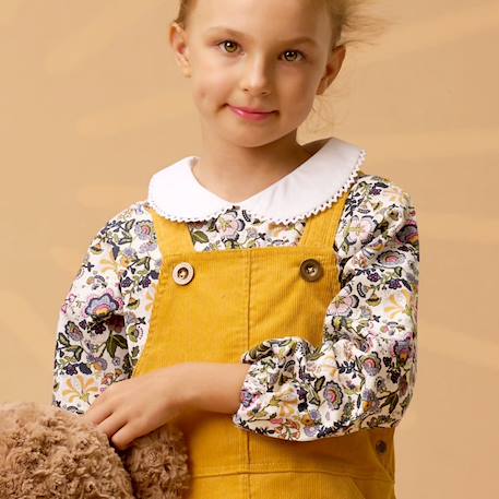 Robe salopette  velours   lola Jaune 6 - vertbaudet enfant 