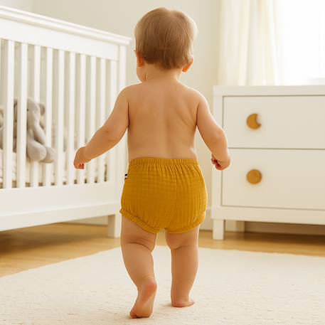 Bloomers en coton bio honey et vert Blanc et vichy+Rose et fraise+Vert et honey 18 - vertbaudet enfant 