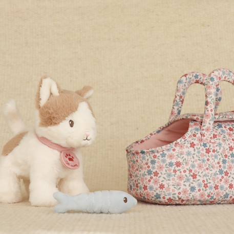 Peluche chat dans sac de transport fleuri Rose, bleu, marron 6 - vertbaudet enfant 
