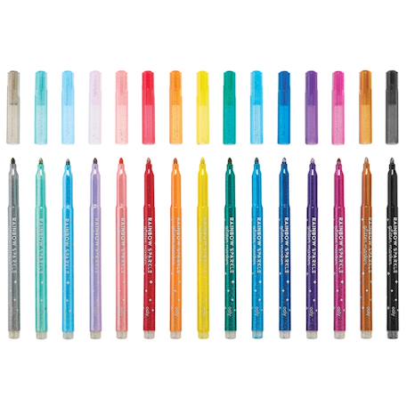 Fille-Set de 15 marqueurs à paillettes Rainbow Sparkle – Couleurs classiques et pastels scintillants