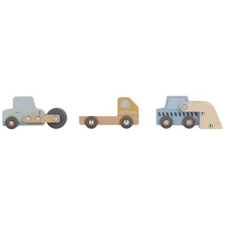 Set grue et chantier de construction en bois Jaune, bleu, beige 4 - vertbaudet enfant 