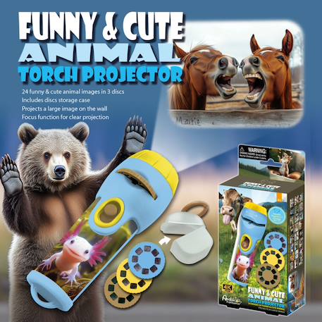 Lampe de poche et projecteur - animaux mignons Multicolor 4 - vertbaudet enfant 