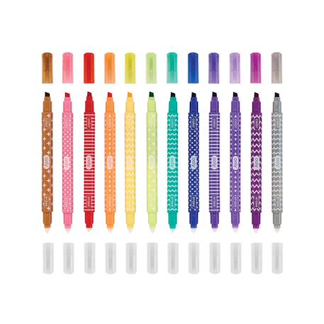 Fille-Set de 12 marqueurs effaçables double face pour dessiner