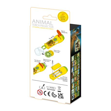 Lampe de poche et projecteur - animaux sauvages Multicolor 3 - vertbaudet enfant 
