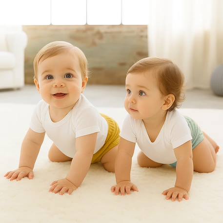 Bloomers en coton bio honey et vert Blanc et vichy+Rose et fraise+Vert et honey 17 - vertbaudet enfant 