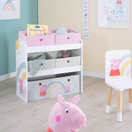 Meuble de rangement jouets avec 5 bacs en toile Peppa Pig Peppa pig 2 - vertbaudet enfant 