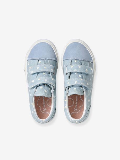 Baskets bébé textile à scratchs bleu jean 4 - vertbaudet enfant 
