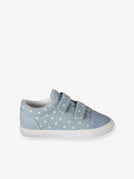 Baskets bébé textile à scratchs bleu jean 2 - vertbaudet enfant 