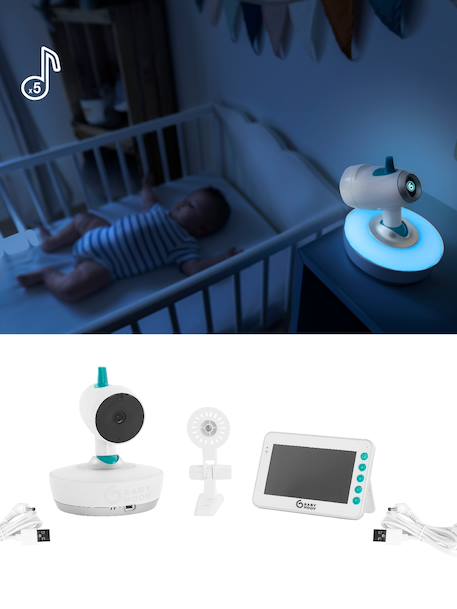 Ecoute-bébé vidéo 360° Yoo-Moov blanc 3 - vertbaudet enfant 