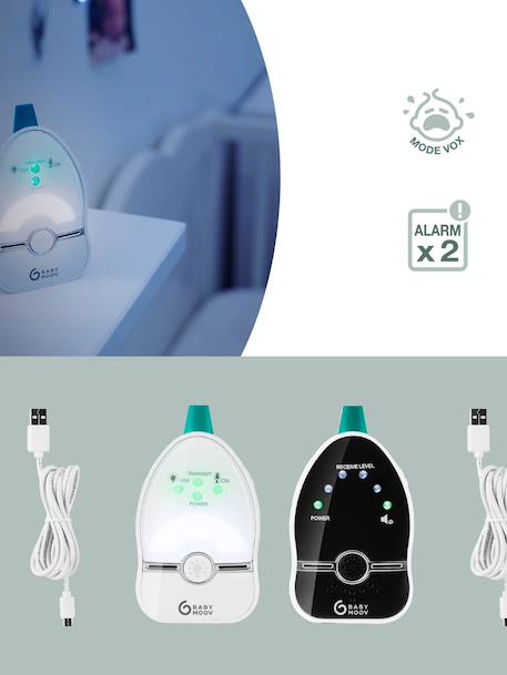 Ecoute-bébé Easy Care portée 500 mètres blanc/noir 3 - vertbaudet enfant 