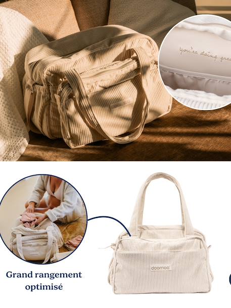 Sac à langer fluffy beige+vert 3 - vertbaudet enfant 