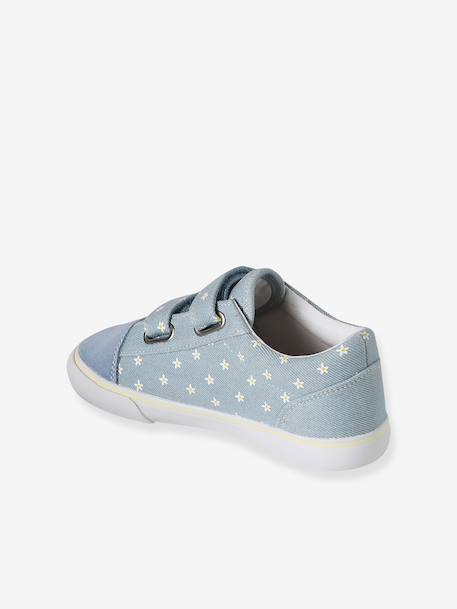Baskets bébé textile à scratchs bleu jean 3 - vertbaudet enfant 