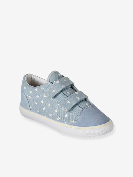 Baskets bébé textile à scratchs bleu jean 1 - vertbaudet enfant 