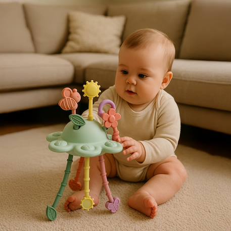 Jouet d'éveil jardin sensoriel en silicone Vert 2 - vertbaudet enfant 