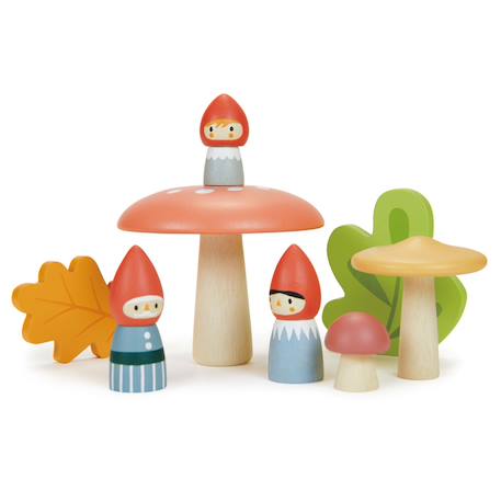 Famille de gnomes et forêt en bois Rouge, bleu, orange 1 - vertbaudet enfant 