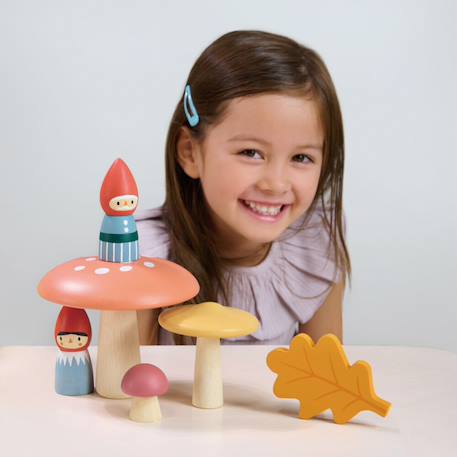Famille de gnomes et forêt en bois Rouge, bleu, orange 2 - vertbaudet enfant 
