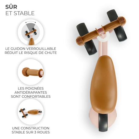 Draisienne pour enfants - vélo d'équilibre 18 mois à 3 ans Beige+Rose 10 - vertbaudet enfant 