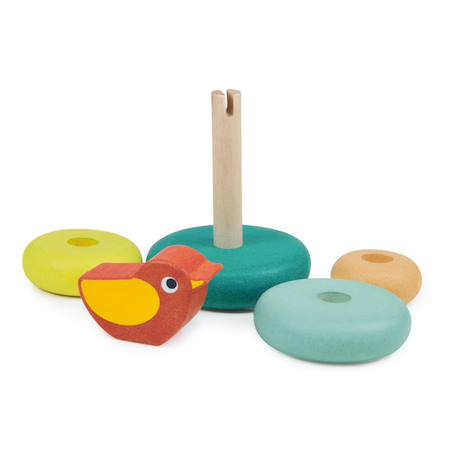 Arbre à empiler en bois avec oiseau - jouet d'éveil éducatif Multicolore 2 - vertbaudet enfant 