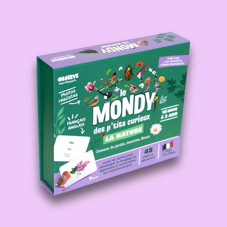 Mondy des curieux - 45 cartes bilingues autour de la nature Multicolore 2 - vertbaudet enfant 