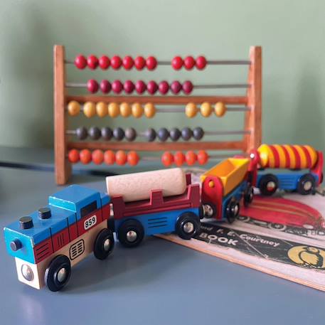 Train en bois pour bébé multicolor - Trois Kilos Sept Train en bois pour bébé multicolor - Trois Kilos Sept