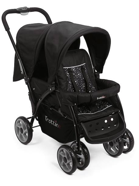 Poussette double avec habillage pluie twinbi Noir etoile 1 - vertbaudet enfant 