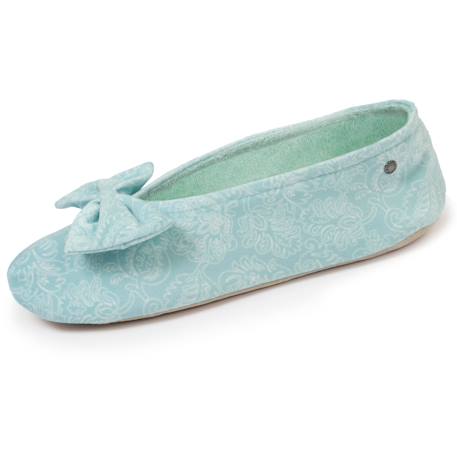 Chaussons ballerines ultra confortables, semelle en cuir, détail grand nœud Aubergine+Bleu canard+Bleu canardfleurs+Girafe+Gris chiné clair+Ivoire+Rayure marinière+Rayuresbleues+Rouge+Sauge+Vert d'eau 60 - vertbaudet enfant 