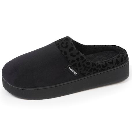 Chaussons mules velours ultra doux, compensées Camel+Noir 7 - vertbaudet enfant 