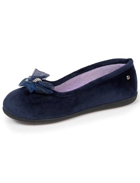 Chaussons ballerines souples, ultra confortables et légers, confort technologie everywear Bleu canardfleurs+Bleu marine+Grisirisé+Rayuresbleues+Sauge+Sauge noeud irisé 12 - vertbaudet enfant 