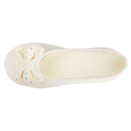 Chaussons ballerines ultra confortables, semelle en cuir, détail grand nœud Aubergine+Bleu canard+Bleu canardfleurs+Girafe+Gris chiné clair+Ivoire+Rayure marinière+Rayuresbleues+Rouge+Sauge+Vert d'eau 32 - vertbaudet enfant 