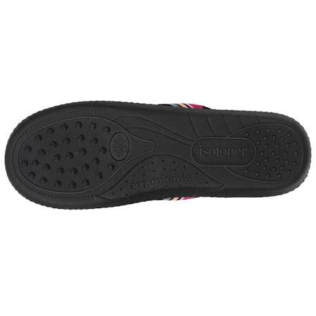 Chaussons mules semelle ergonomique confort, velours Marine+Noir+Rayures 17 - vertbaudet enfant 