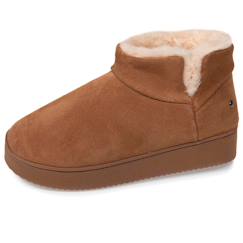Vêtements de grossesse-Legging, collant-Chaussons bottillons dessus en cuir, semelle plateforme