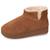 Chaussons bottillons dessus en cuir, semelle plateforme Camel+Kaki 1 - vertbaudet enfant 