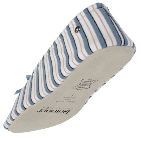 Chaussons ballerines ultra confortables, semelle en cuir, détail grand nœud Aubergine+Bleu canard+Bleu canardfleurs+Girafe+Gris chiné clair+Ivoire+Rayure marinière+Rayuresbleues+Rouge+Sauge+Vert d'eau 40 - vertbaudet enfant 