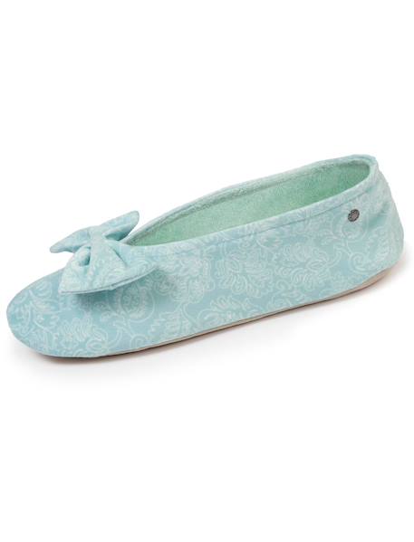 Chaussons ballerines ultra confortables, semelle en cuir, détail grand nœud Aubergine+Bleu canard+Bleu canardfleurs+Girafe+Gris chiné clair+Ivoire+Rayure marinière+Rayuresbleues+Rouge+Sauge+Vert d'eau 65 - vertbaudet enfant 