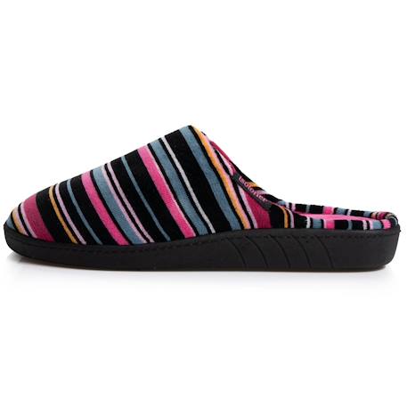 Chaussons mules semelle ergonomique confort, velours Marine+Noir+Rayures 16 - vertbaudet enfant 