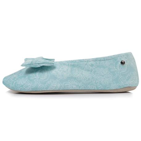 Chaussons ballerines ultra confortables, semelle en cuir, détail grand nœud Aubergine+Bleu canard+Bleu canardfleurs+Girafe+Gris chiné clair+Ivoire+Rayure marinière+Rayuresbleues+Rouge+Sauge+Vert d'eau 62 - vertbaudet enfant 