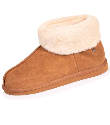 Chaussons bottillons ultra confortables et très chauds, fourrés fausse fourrure Camel 6 - vertbaudet enfant 