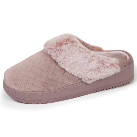 Chaussons mules velours ultra doux, talon 3,7 cm Blush 1 - vertbaudet enfant 