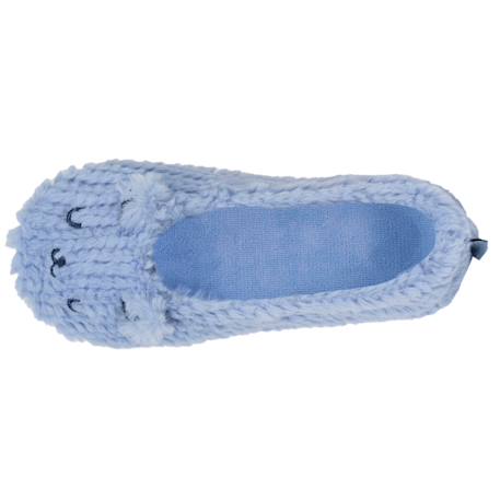 Chaussons ballerines imitation fourrure, semelle antidérapante Bleu 3 - vertbaudet enfant 