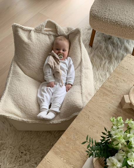 Pouf poire chambre enfant - fauteuil comfortable en teddy Biscuit+Cream white+Guava+Maple+Matcha+Warm hazel 11 - vertbaudet enfant 