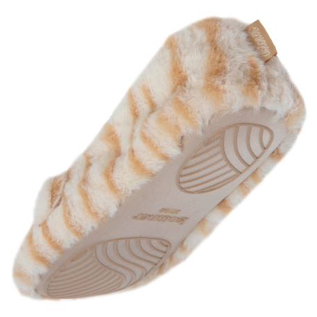 Chaussons ballerines imitation fourrure - tissu antidérapant Beige tigré 5 - vertbaudet enfant 