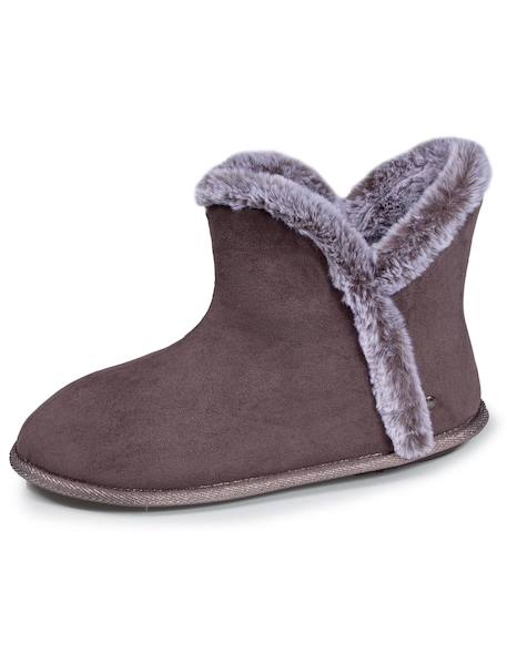 Chaussons bottillons ultra confortables et chauds, interieur et bordure en fausse fourrure Camel+Gris+Noir 12 - vertbaudet enfant 