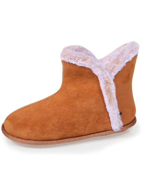 Chaussons bottillons ultra confortables et chauds, interieur et bordure en fausse fourrure Camel+Gris+Noir 6 - vertbaudet enfant 