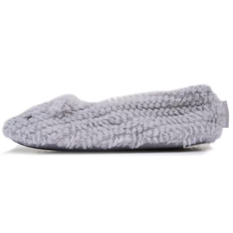 Chaussons ballerines imitation fourrure, semelle antidérapante Gris 3 - vertbaudet enfant 
