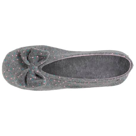Chaussons ballerines ultra confortables, semelle en cuir, détail grand nœud Aubergine+Bleu canard+Bleu canardfleurs+Girafe+Gris chiné clair+Ivoire+Rayure marinière+Rayuresbleues+Rouge+Sauge+Vert d'eau 25 - vertbaudet enfant 